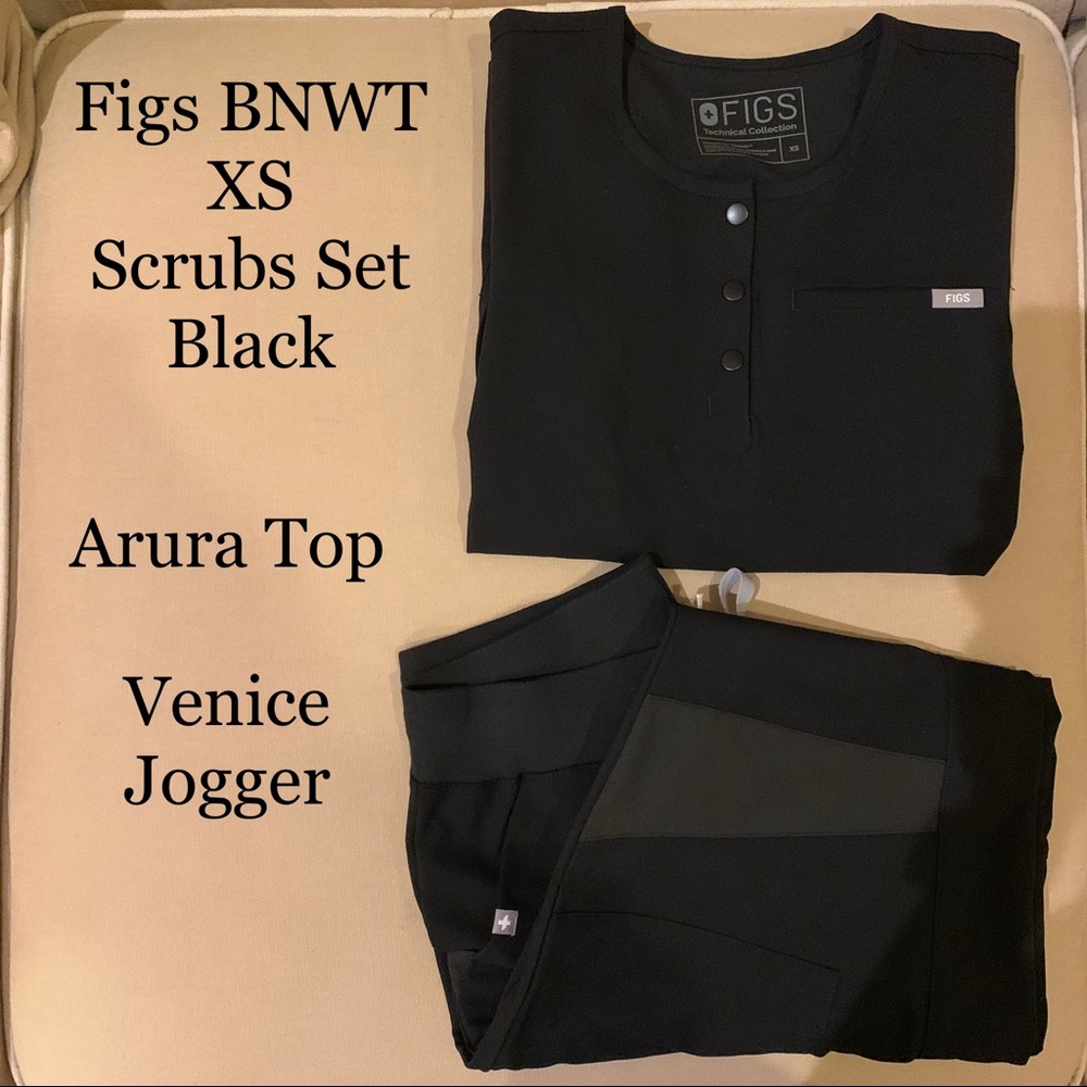 Figs BNWT Limited Edition XS Black Arura & Venice